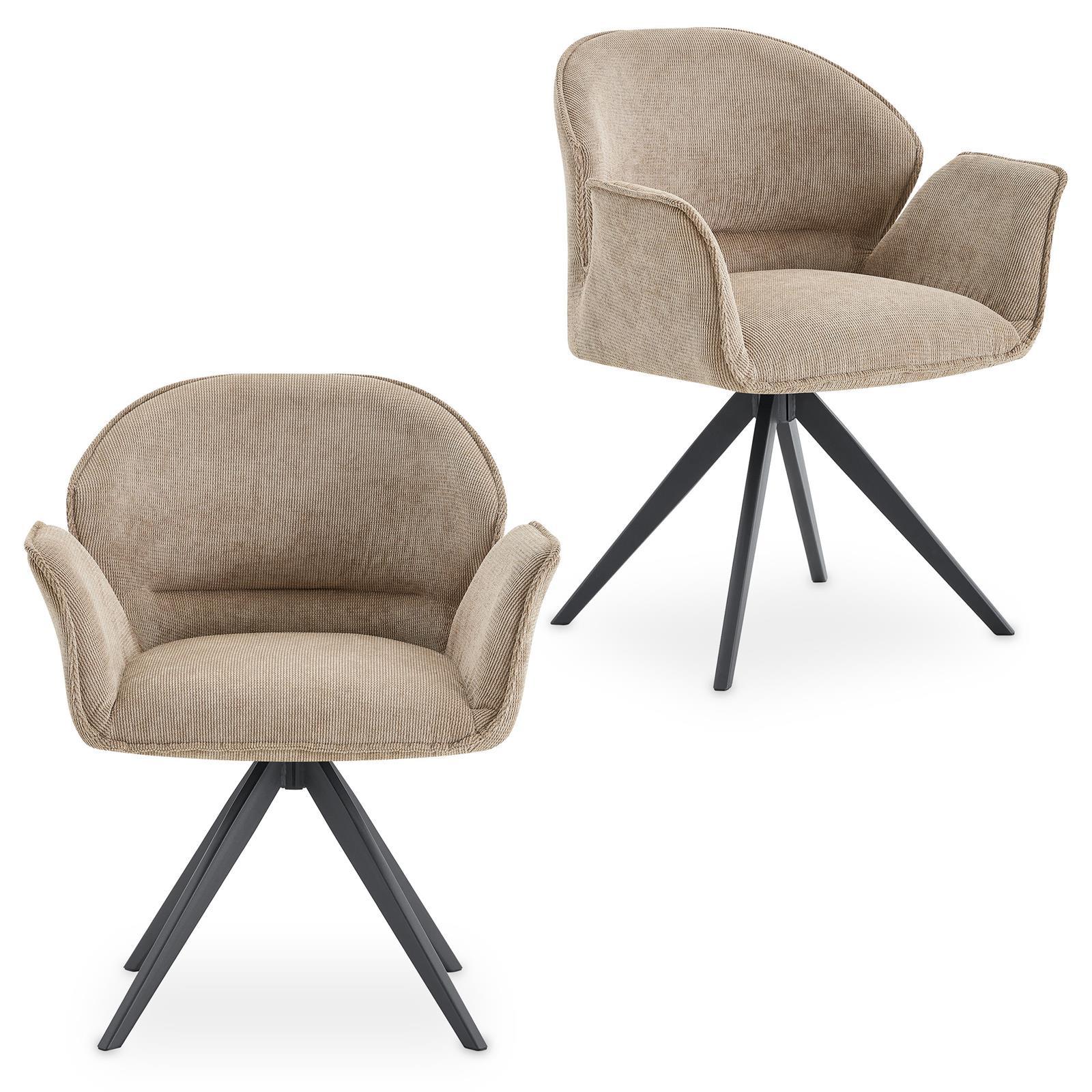 ESSZIMMERSTÜHLE GIRONA 2er-Set greige - Greige, Textil (63/80/55cm) - IDIMEX