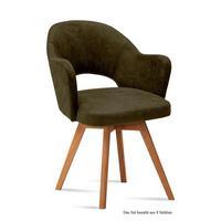 ARMLEHNSTUHL (8er-Set) Dolly 59x87x61 Eiche geölt/Khaki - Dunkelgrün/Eichefarben, Kunststoff (61/87/59cm) - 58aufmkessel