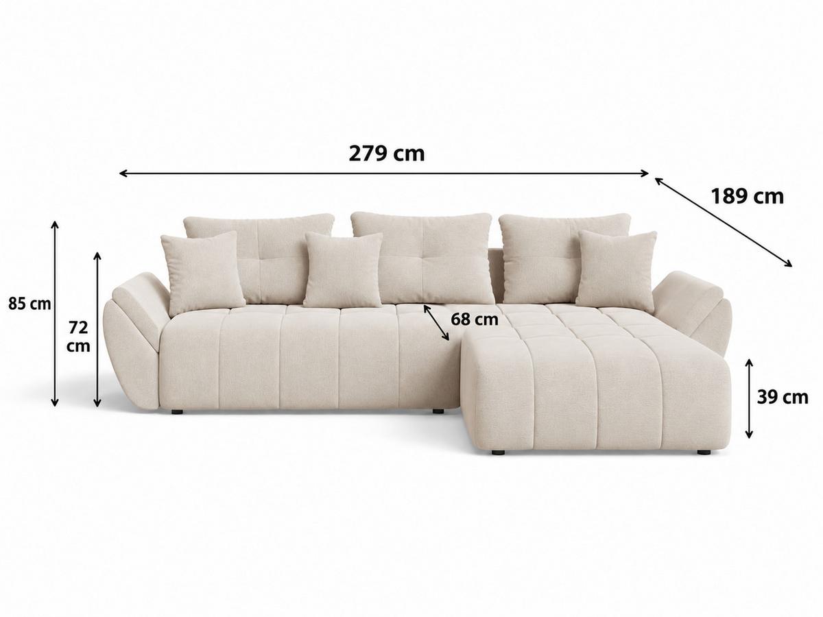 ECKSOFA Decor Beige - Beige, Holz/Textil (279/189cm) - Graingold
