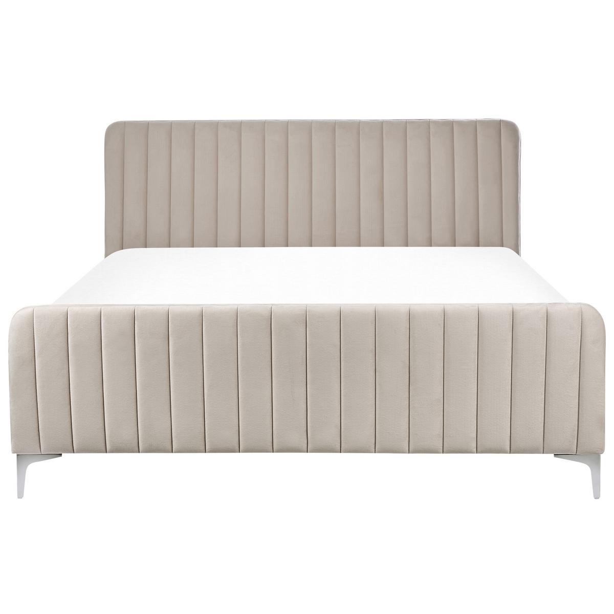 POLSTERBETT 160/200cm Taupe Lunan - Taupe, Textil (160/200cm) - Beliani