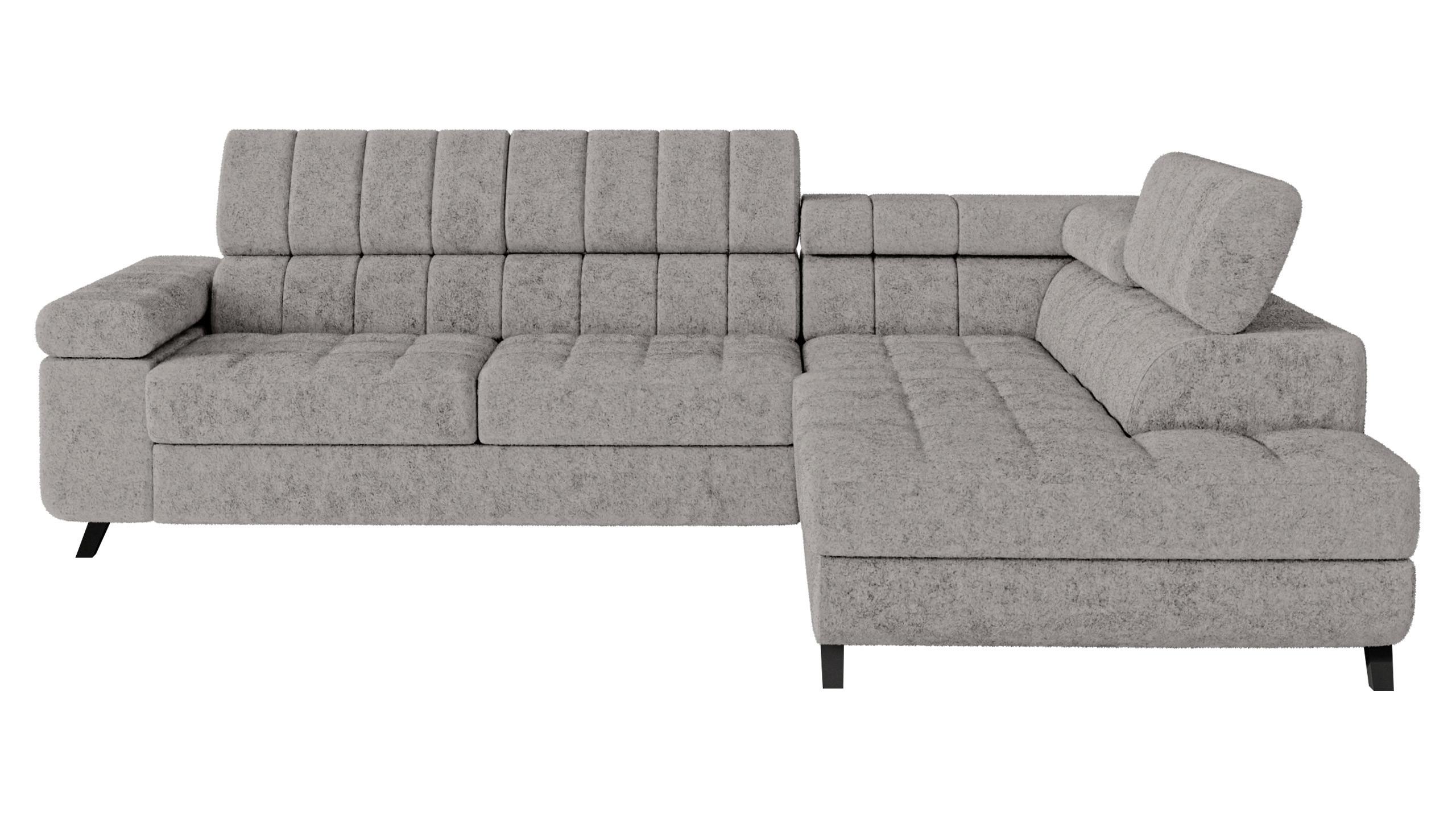 ECKSOFA Nord, Seite: Rechts - Alufarben/Schwarz, Holz/Textil (264/203cm) - MIRJAN24