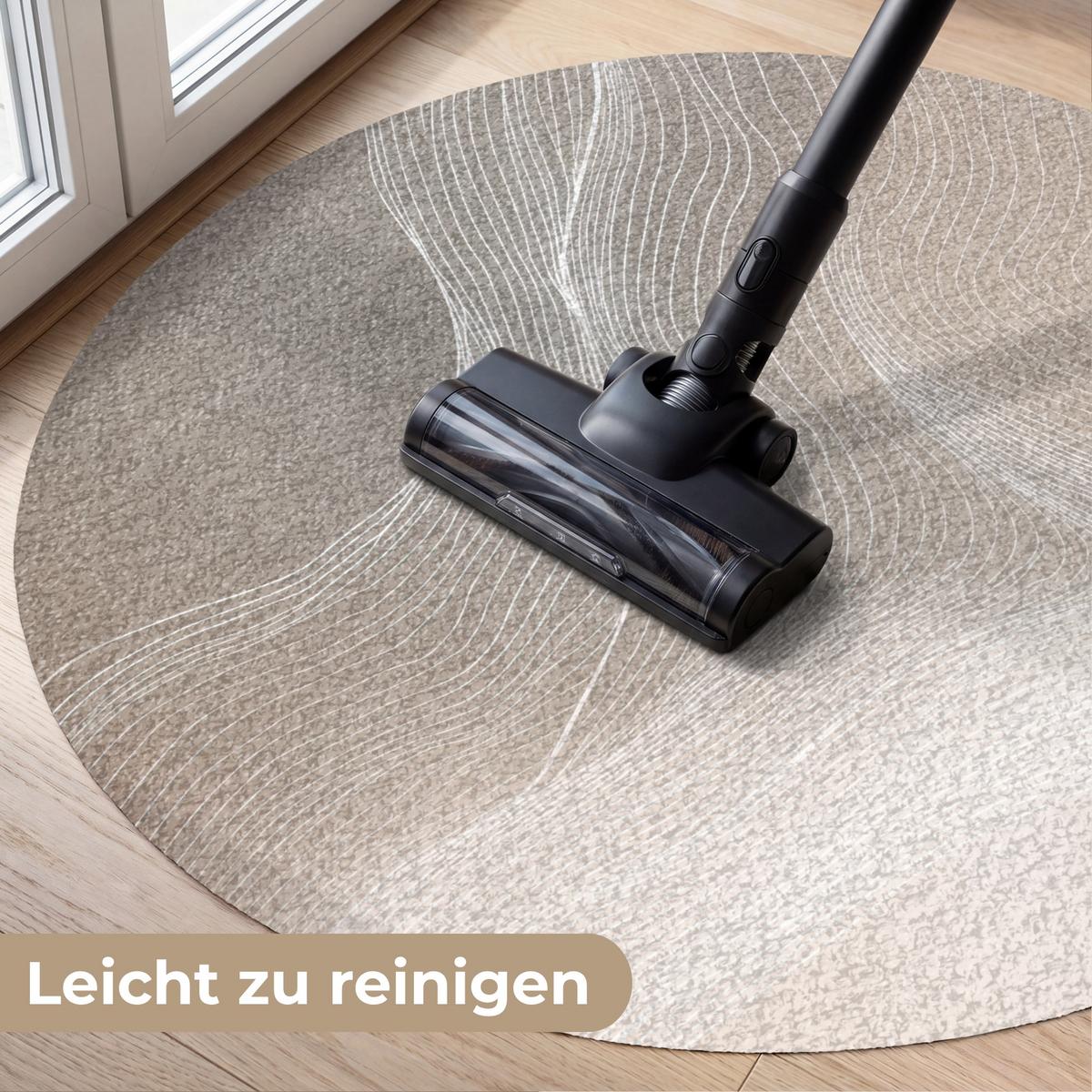 FUSSMATTE Wellenlinien - Luftströme - Harmonisch Schmutzfänger 90x90 cm - Beige, Kunststoff (90/0.4cm) - MuchoWow