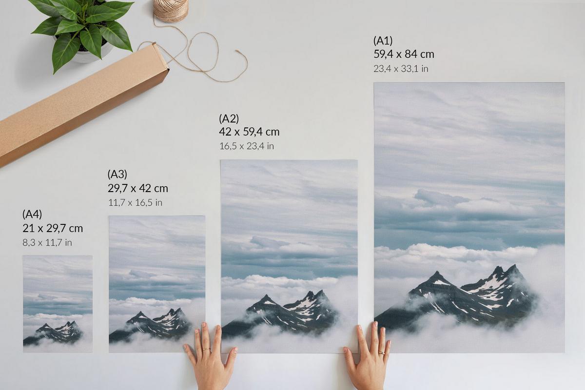 POSTER - 59x84 cm - Lunori - Bergpanorama - Grau, Textil (59/84/0.1cm) - TULUP