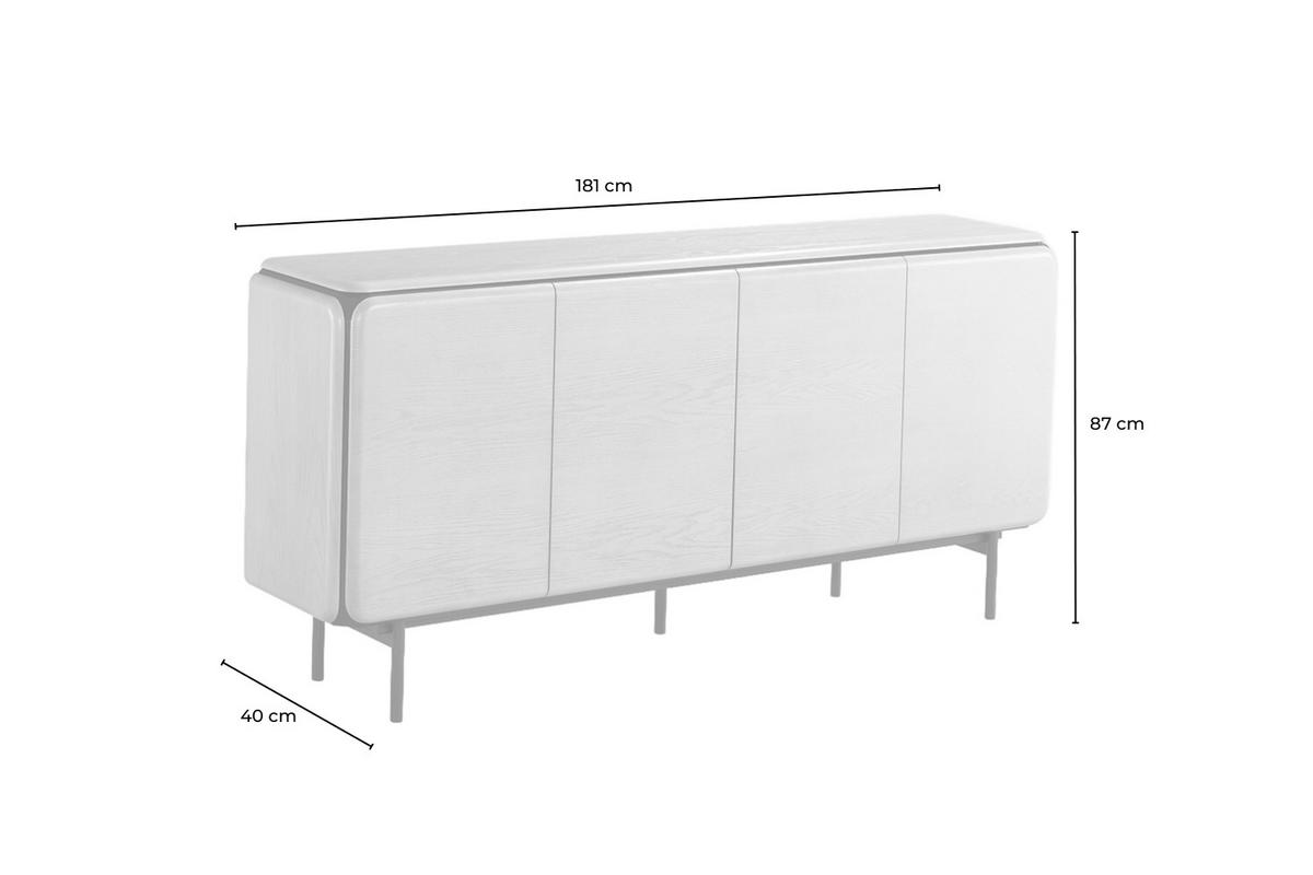 SIDEBOARD AVRIL Braun Eiche - Schwarz/Braun, Holzwerkstoff/Metall (181/87/40cm) - KAWOLA
