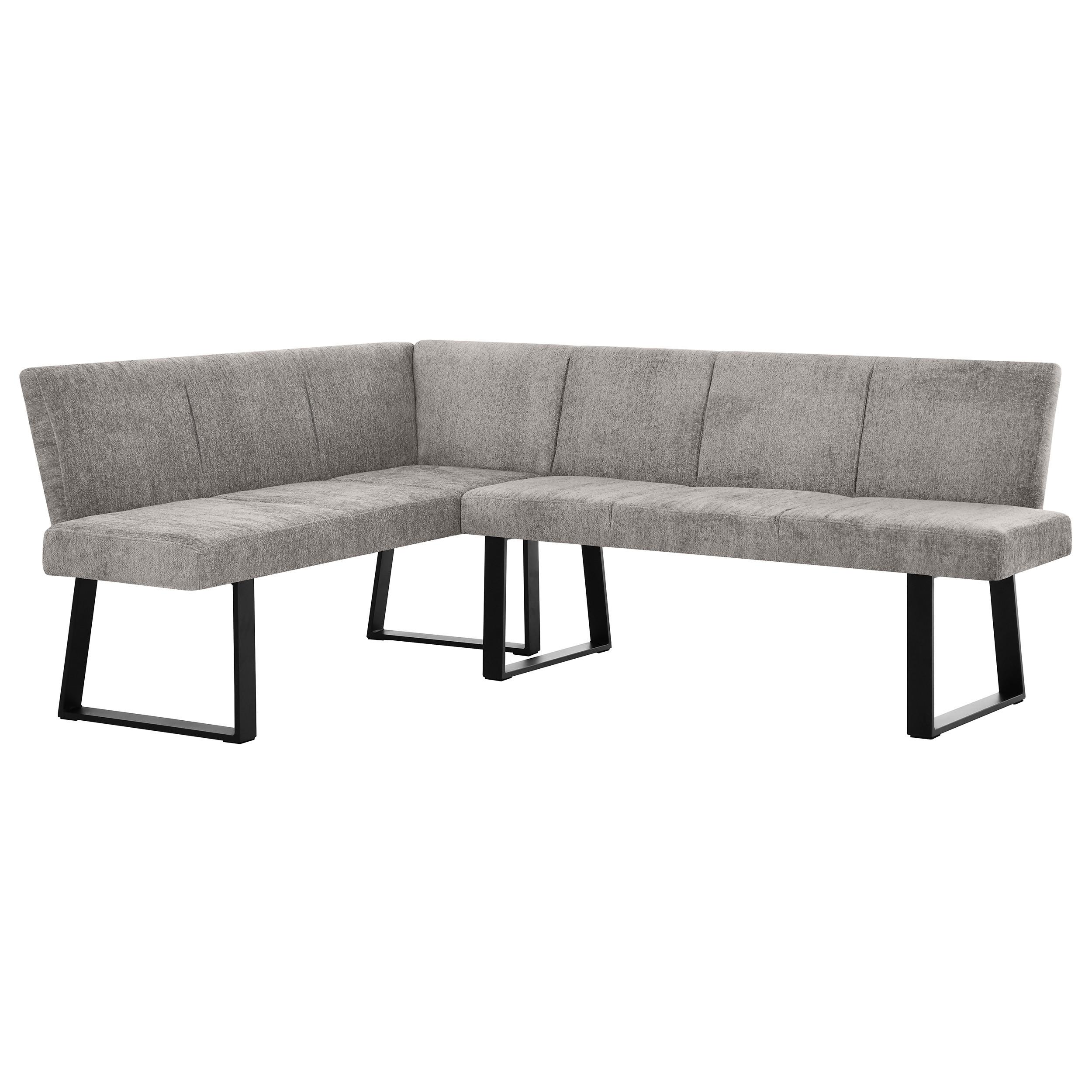 ECKBANK Velto 203x162 cm, mit Metallbeinen, Raven-Stoff, Cappuccino - Schwarz/Cappuccino, Metall (203/162cm) - Beautysofa