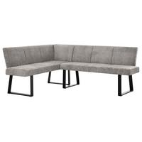 ECKBANK Velto 203x162 cm, mit Metallbeinen, Raven-Stoff, Cappuccino - Schwarz/Cappuccino, Metall (203/162cm) - Beautysofa