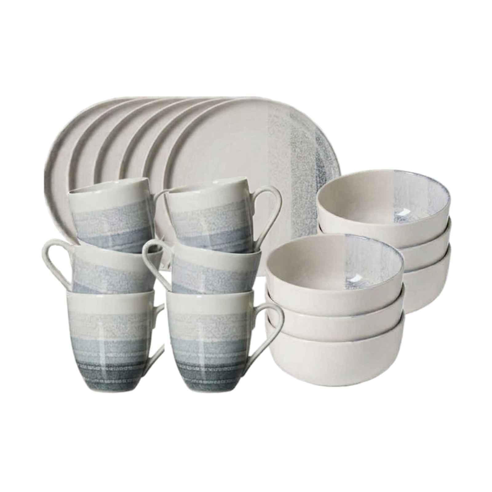 FRÜHSTÜCKS-SET Trio Grau 18-tlg. - Grau, Keramik (2/2/2cm) - Ritzenhoff Breker