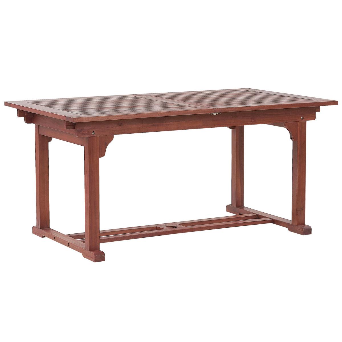 GARTENTISCH Akazienholz 160/220/90 cm rechteckig ausziehbar Toscana - Dunkelbraun, Holz (160/90/74cm) - Beliani