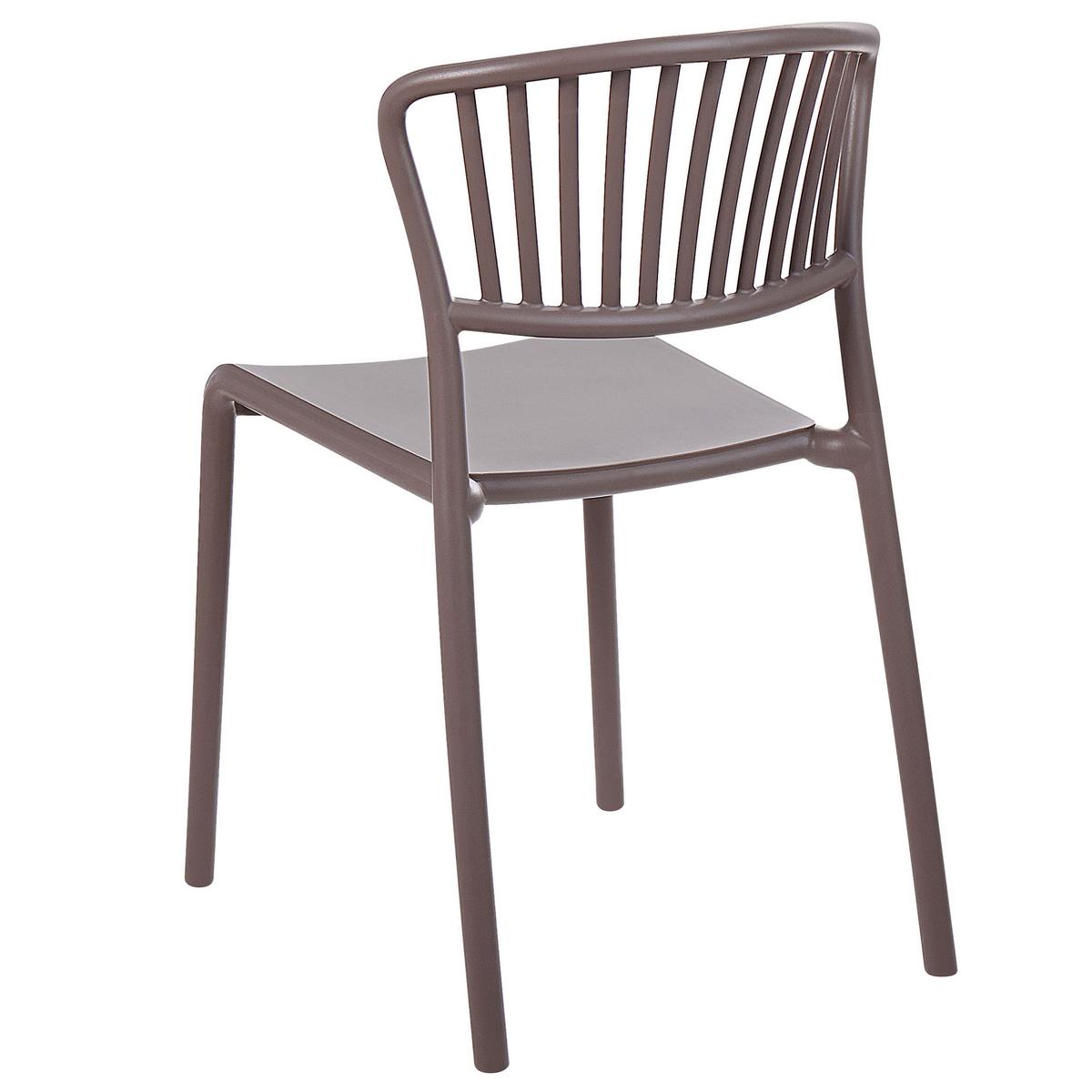 GARTENSTÜHLE 4er-Set Kunststoff taupe Gela - Beige, Kunststoff (45/78/50cm) - Beliani