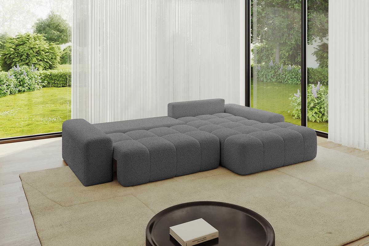 ECKSOFA Ottomane Rechts ENSI-L - 267x164x69 cm Platinfarben - Platinfarben, Holzwerkstoff/Kunststoff (164/267cm) - ALTDECOR