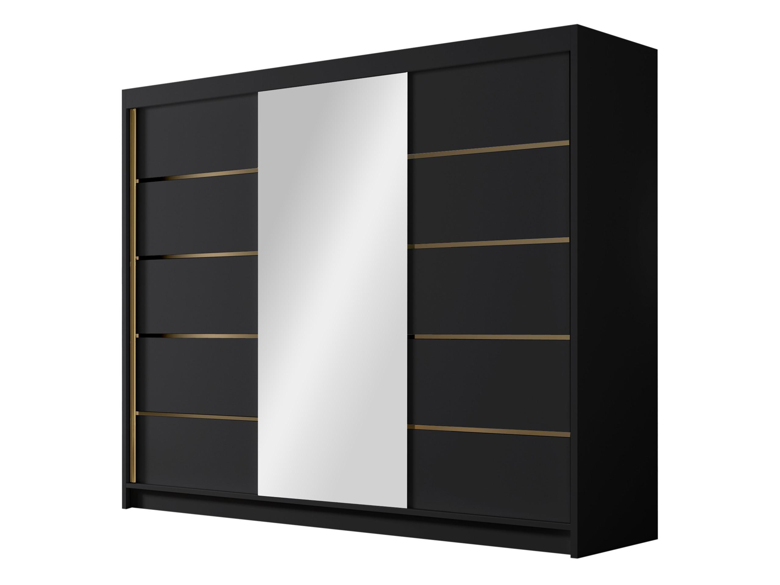 SCHIEBETÜRENSCHRANK Amber VI - Goldfarben/Schwarz, Holzwerkstoff/Metall (250/215/58cm) - MIRJAN24