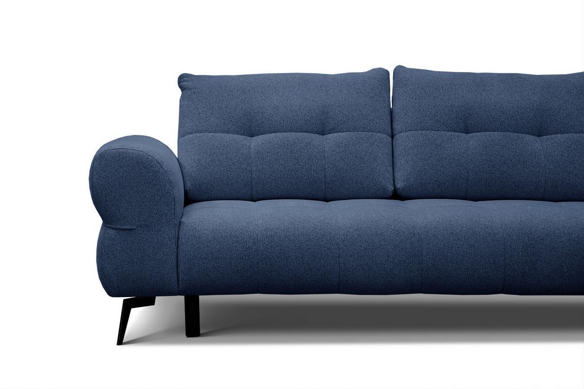 ECKSOFA SALVINI 4-Sitzer, dunkelblau - Schwarz/Dunkelblau, Holzwerkstoff/Textil (292/158cm) - Wozimo