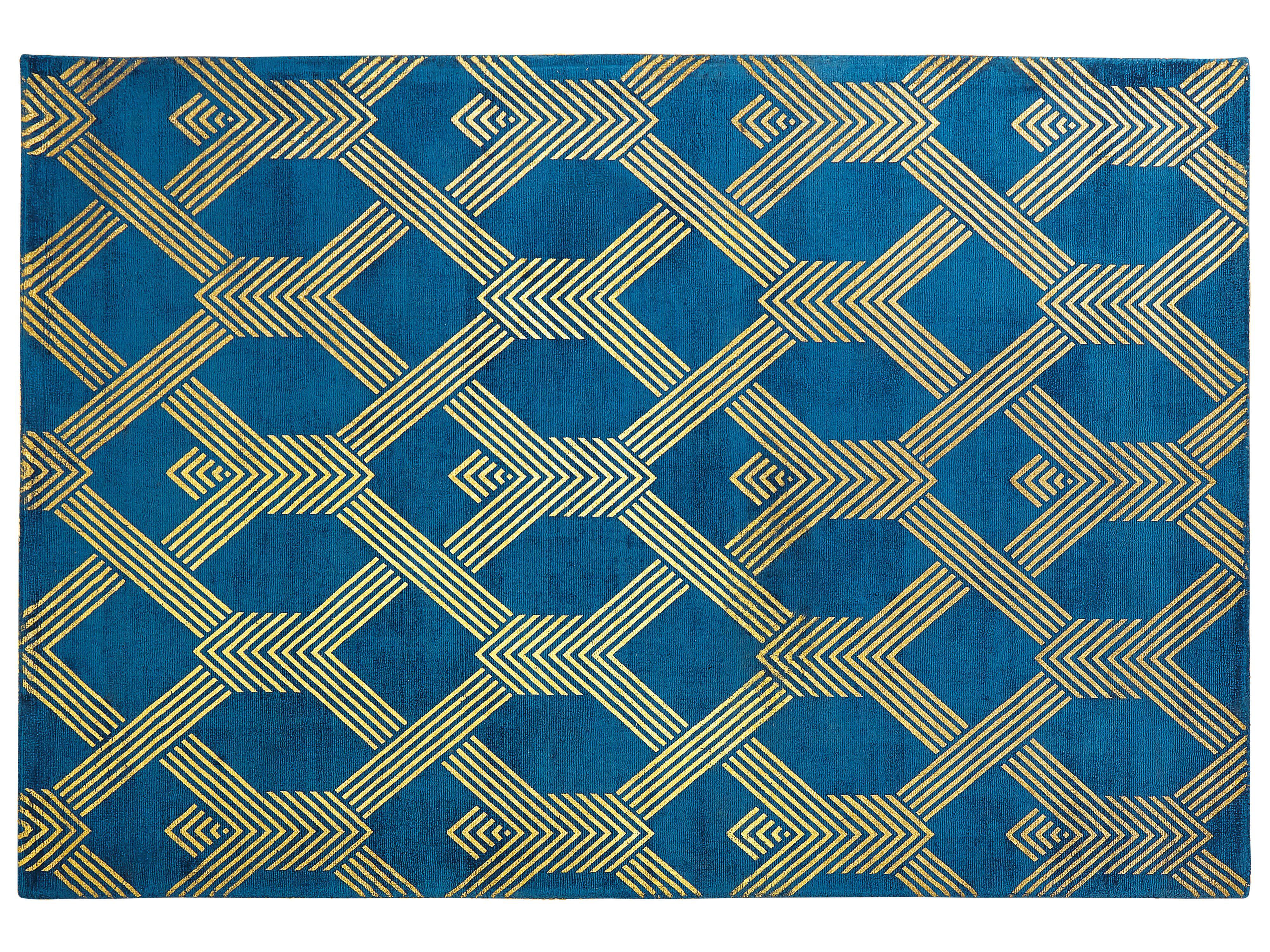 KURZFLOR-TEPPICH Vekse 230/160 cm - Blau, Naturmaterialien (160/230cm) - Beliani