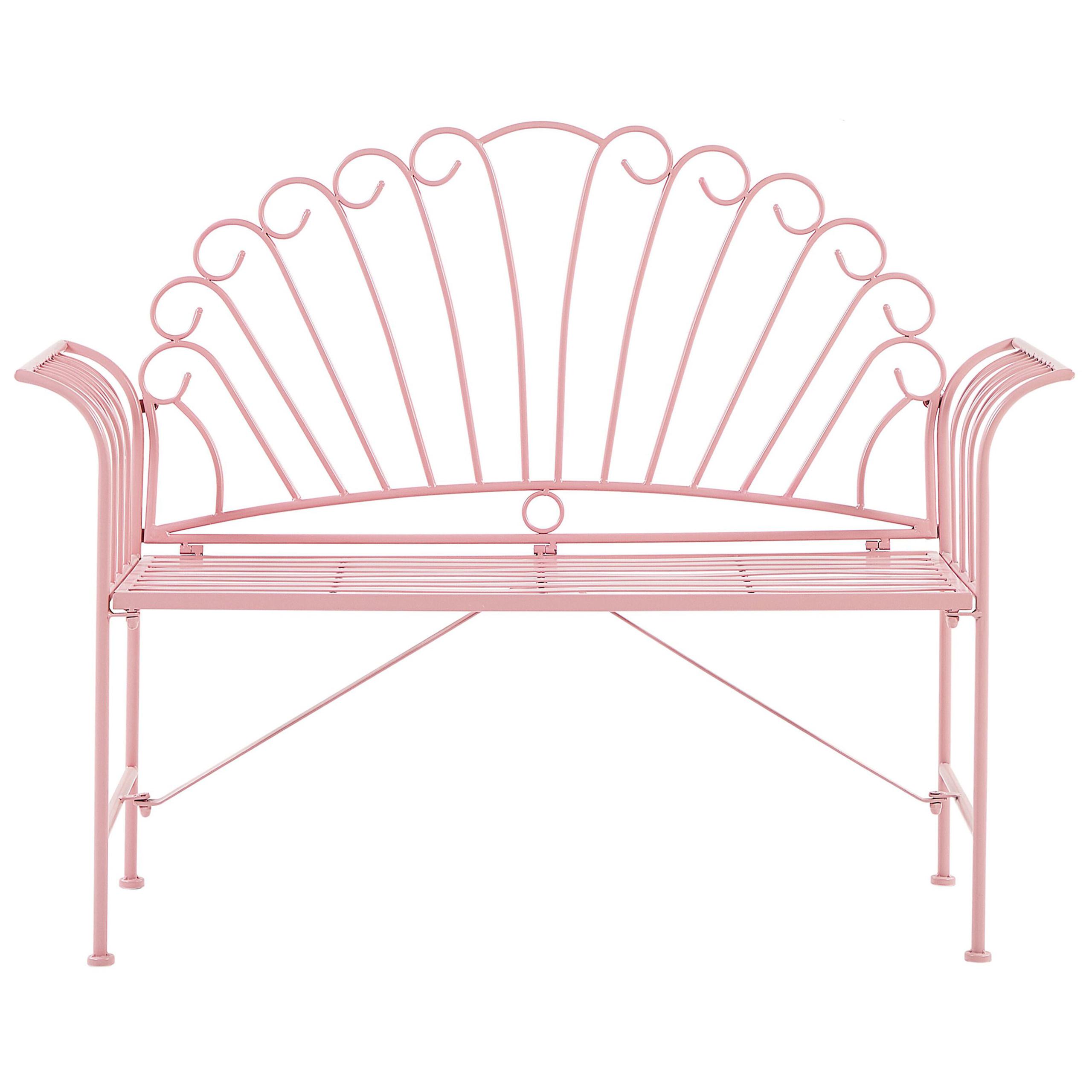 GARTENBANK Metall 2-Sitzer Rosa 125 cm Cavinia - Rosa, Metall (125/97/46cm) - Beliani