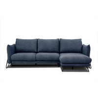 ECKSOFA HOSTEN 4-Sitzer, dunkelblau - Schwarz/Dunkelblau, Holzwerkstoff/Textil (269/158cm) - Wozimo