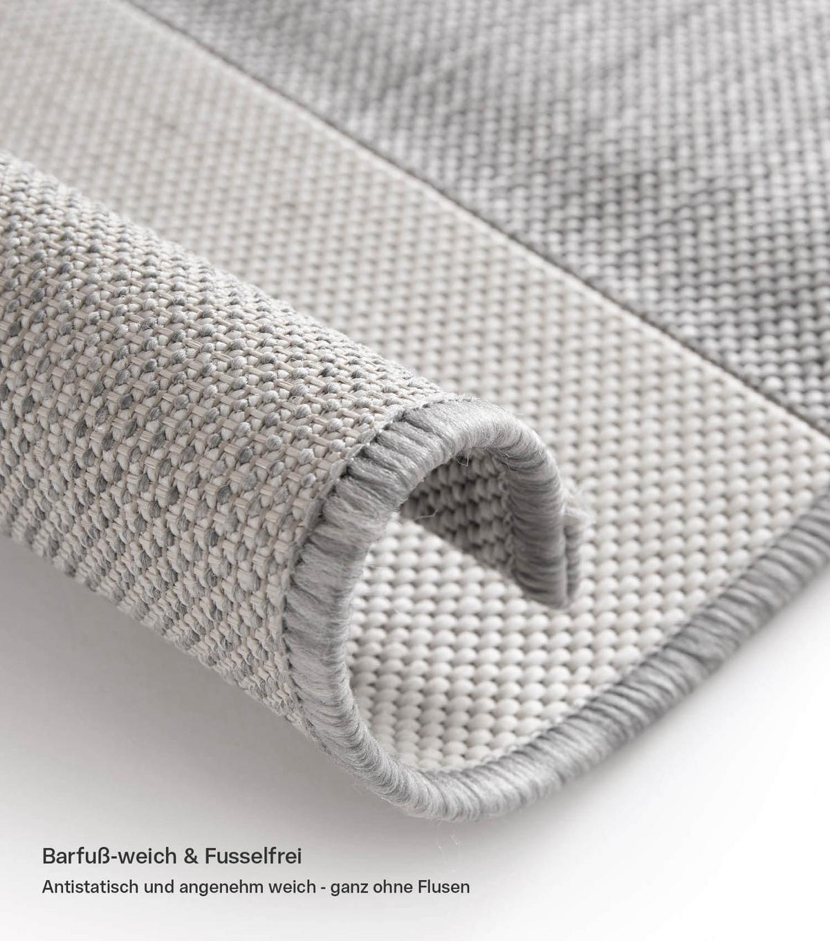 OUTDOORTEPPICH Der Gestreifte - Grau, Kunststoff (160/230cm) - Mokebo