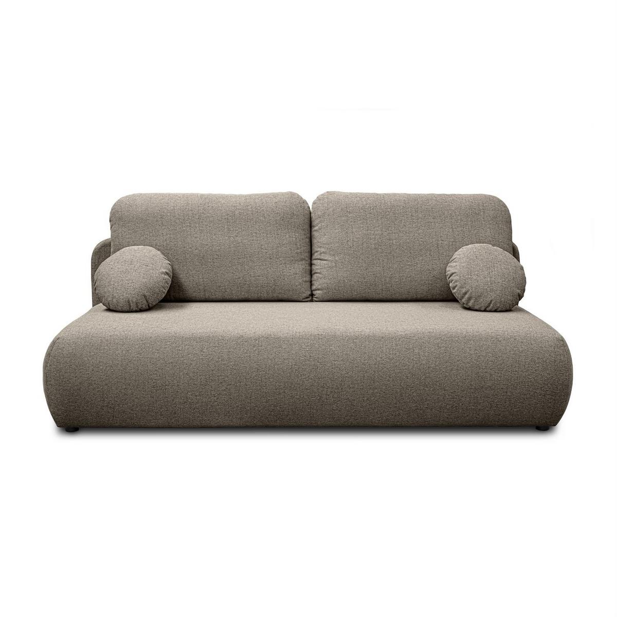 SCHLAFSOFA CLAIRE, zweisitzig, mit Schlaffunktion, Neve 16 - Taupe, Textil (208/90/95cm) - Lookway