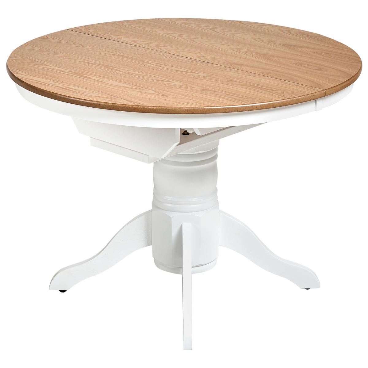 ESSTISCH ausziehbar Helle Esche 106-150/106 cm Holz Akron - Hellbraun, Holz (106/106/74cm) - Beliani