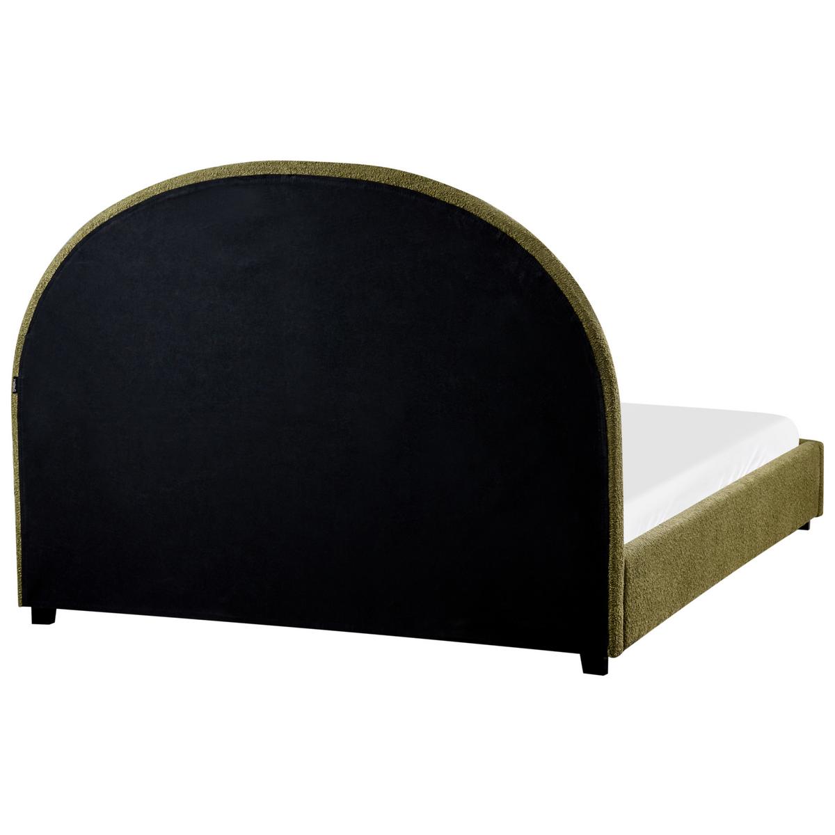 BETT mit Lattenrost 140/200 cm Bouclé Olivgrün Vaucluse - Grün, Textil (140/200cm) - Beliani