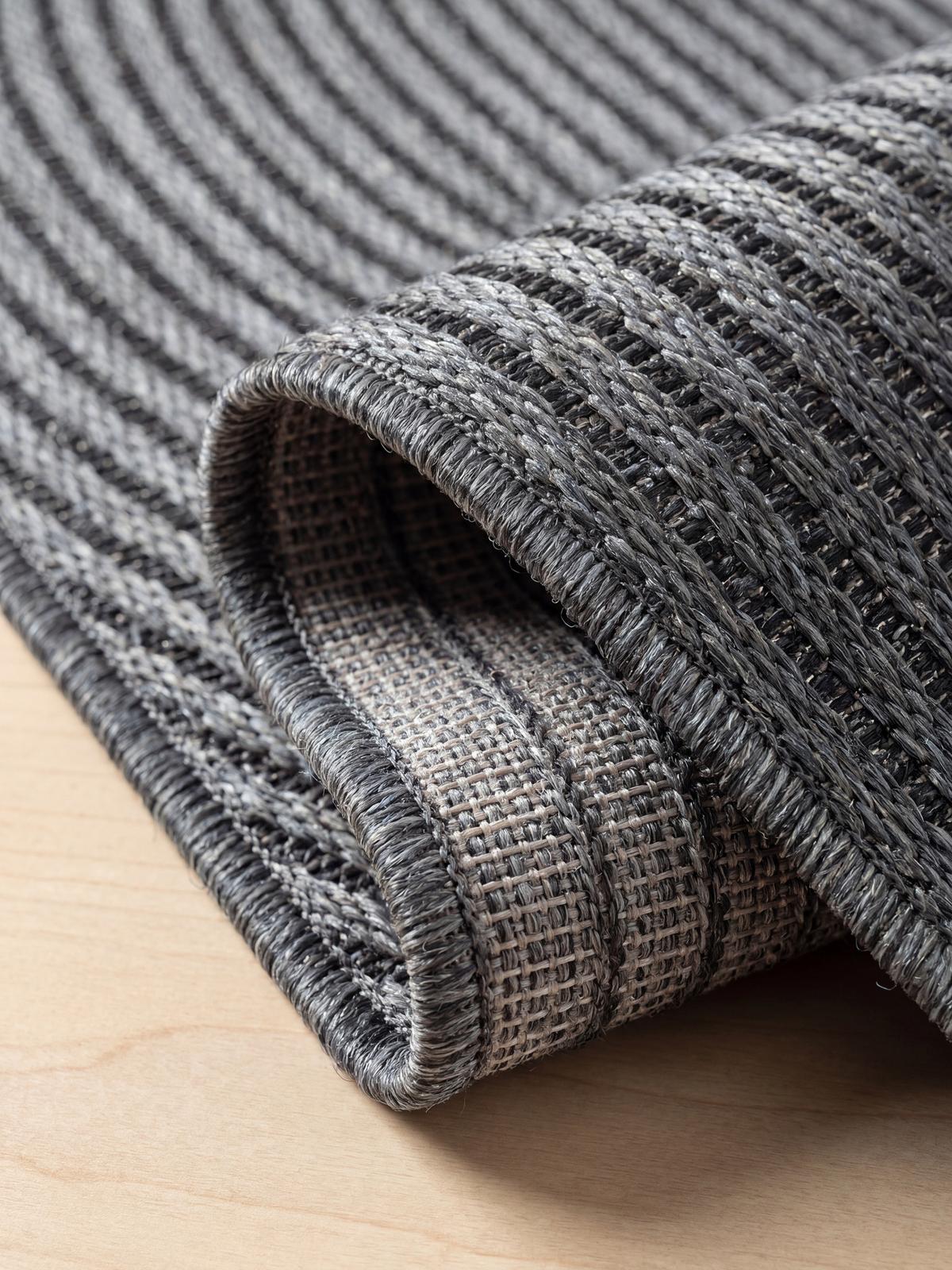 FLACHWEBTEPPICH Geometrisch BORNO Polypropylen Anthrazit 120 x 170 cm - Anthrazit, Textil (120/170cm) - KADIMA DESIGN