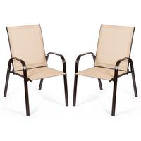 KLAPPSTUHL Erdfarbe(2er-Set) - Dunkelgelb, Metall (72/90/56cm) - COSTWAY