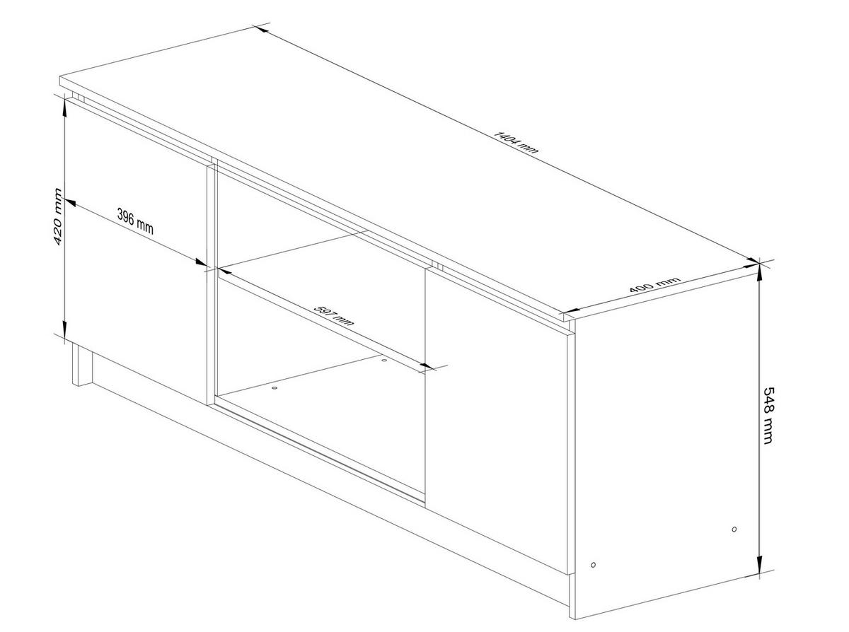 LOWBOARD Eiche Artisan 55/140/40 - Eiche Artisan, Holzwerkstoff (140/55/40cm) - RAUMHIRSCH FURNITURE