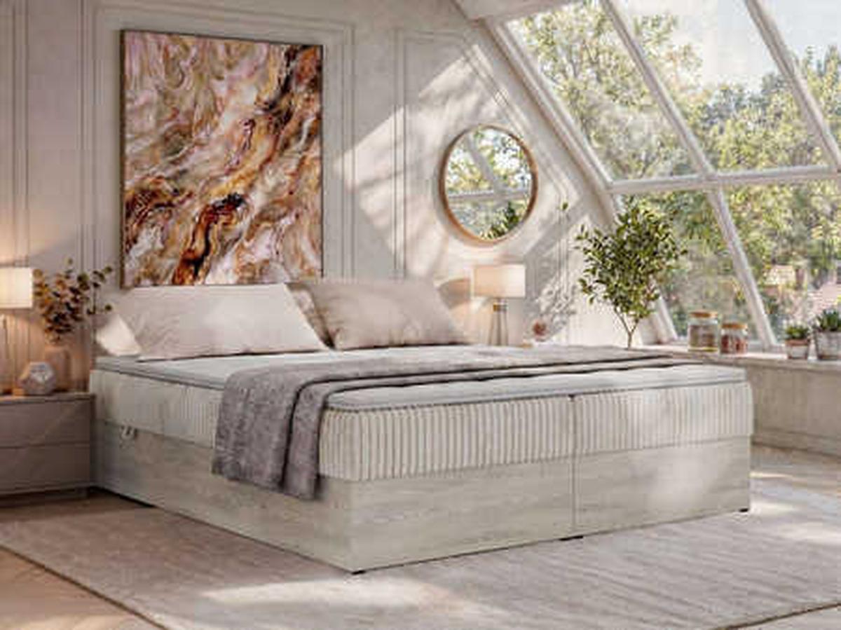 BOXBETT NORDIC ZERO 200/200 - Beige Cord - Topper Visco - H4 - Beige/Schwarz, Kunststoff/Textil (200/200cm) - MKS