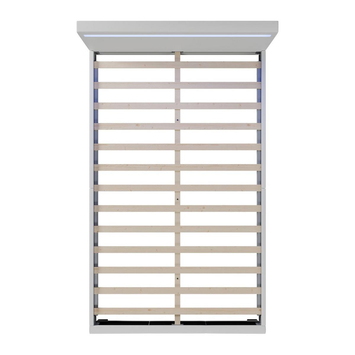 POLSTERBETT Paris mit LED weiß 120x200cm - Weiß, Holzwerkstoff (120/200cm) - Juskys