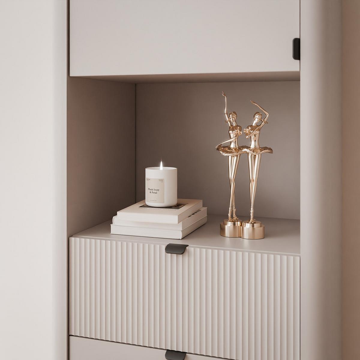 BÜCHERREGAL NAVANI 60/40/191 cm, Kaschmir / Grau - Goldfarben/Schwarz, Holzwerkstoff/Metall (60/191/40cm) - Idohome