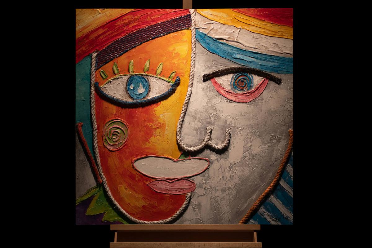 ACRYLBILD HANDGEMALT 80/80 cm - Multicolor, Holz/Textil (80/80cm) - KUNSTLOFT