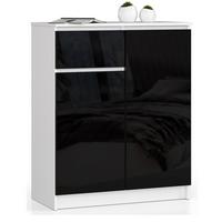 KOMMODE Weiß, Schwarz Glanz 99/80/40 - Weiß, Holzwerkstoff (80/99/40cm) - RAUMHIRSCH FURNITURE