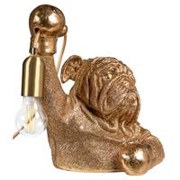 TISCHLAMPE Hund Gold Mike - Messingfarben/Goldfarben, Kunststoff (22/27/31cm) - Beliani
