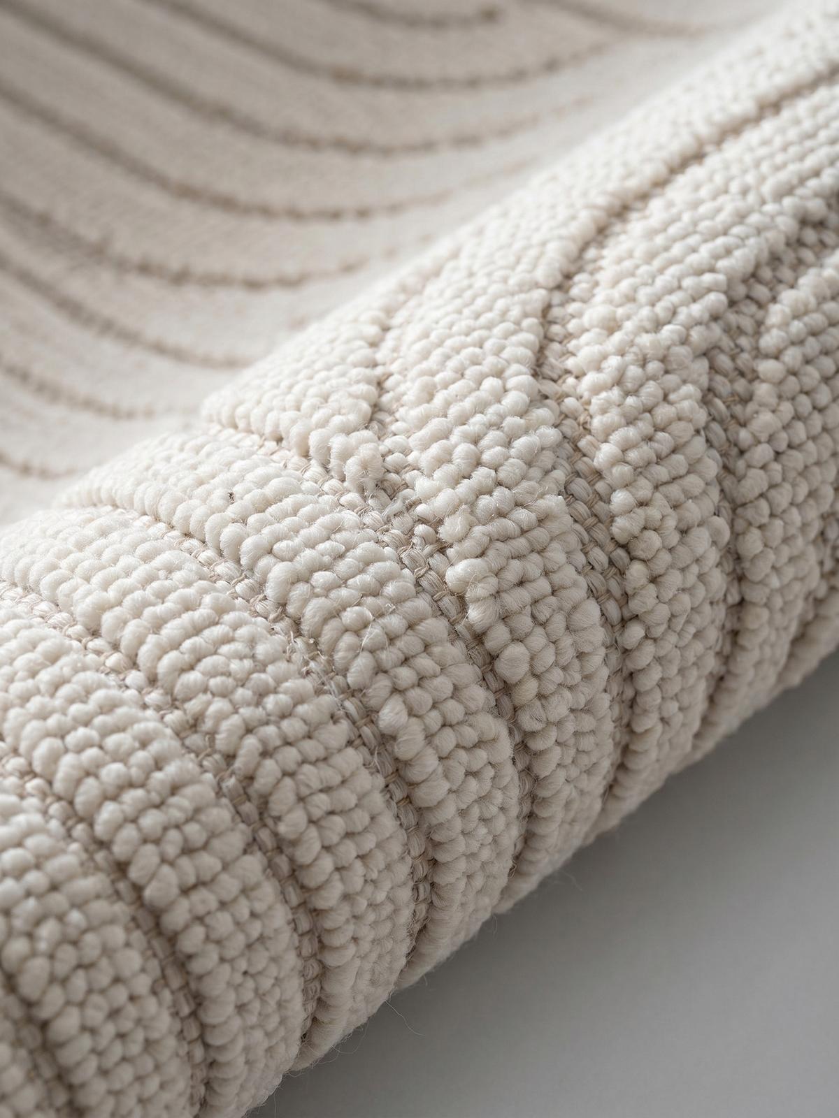 TEPPICH Flachgewebe LANGAU in Creme, mit geometrischen Bögen, Ø 80 cm - Beige, Textil (80/80cm) - KADIMA DESIGN