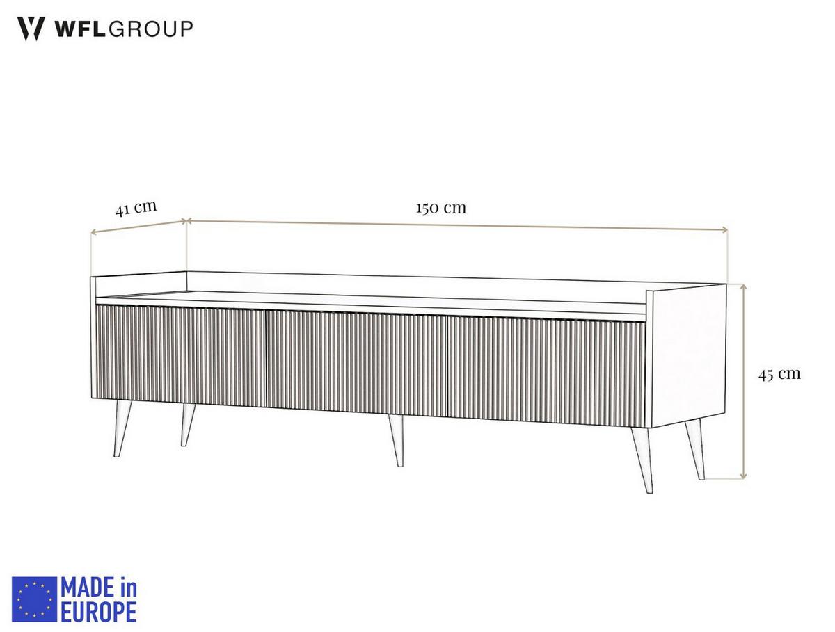 TV-LOWBOARD Arysa in Braun Walnuss Holzoptik 150/45/41 cm - Dunkelbraun/Walnussfarben, Holzwerkstoff/Metall (150/45/41cm) - WFL GROUP