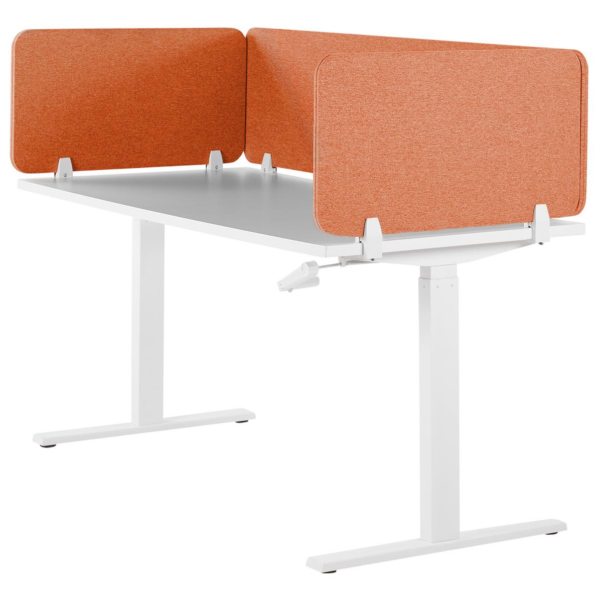 SCHREIBTISCHTRENNWAND 180 x 40 cm Hellrot Wally - Rot, Textil (180/40/2cm) - Beliani