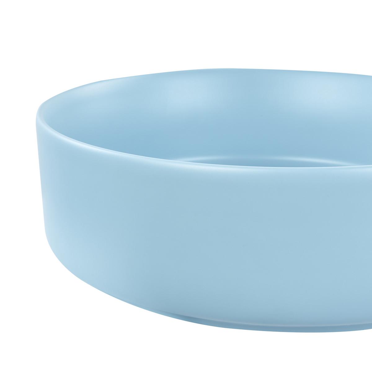 AUFSATZWASCHBECKEN Blau 37 cm Keramik Gudar - Blau, Keramik (37/12/37cm) - Beliani