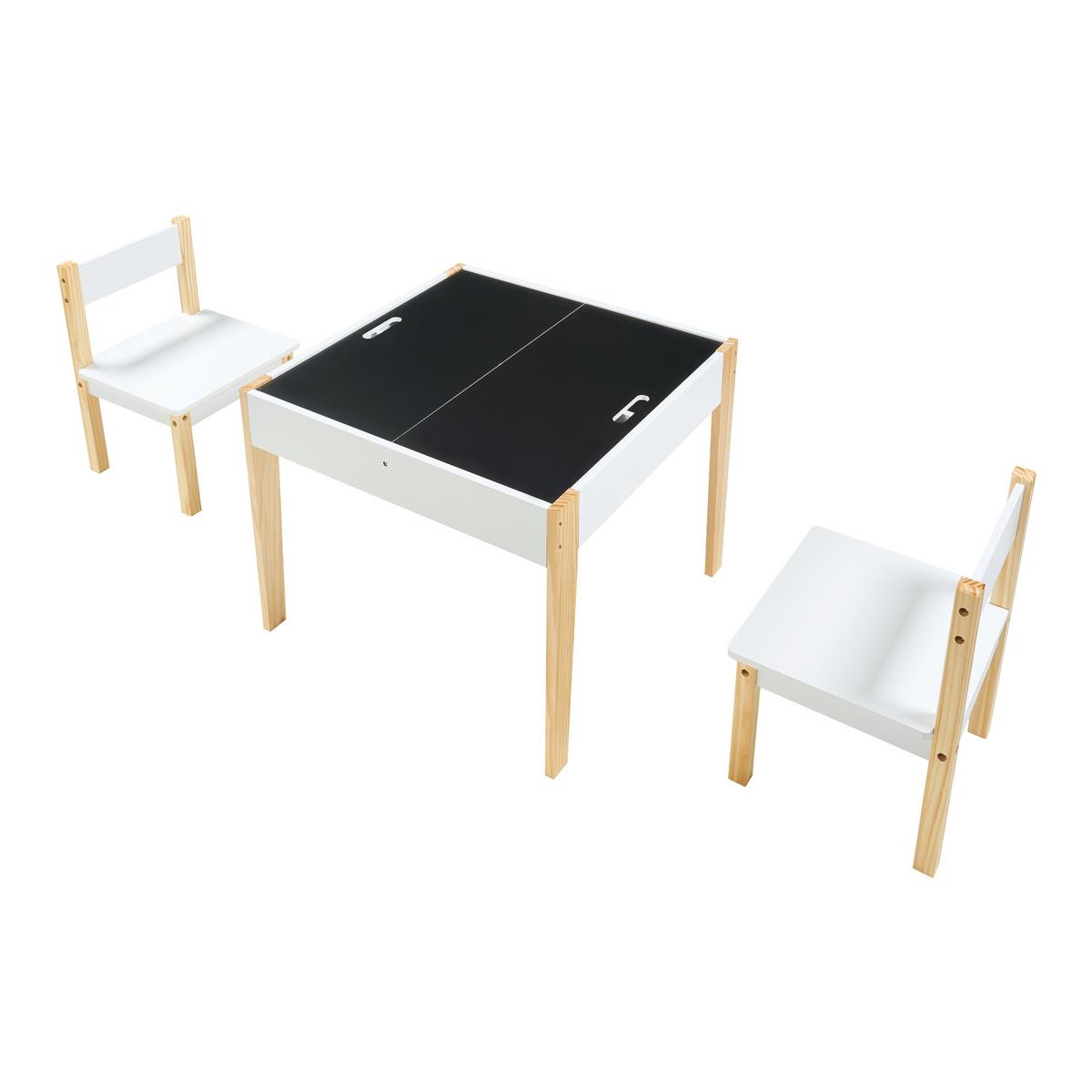 KINDERSITZGRUPPE Smedjebacken - Naturfarben/Weiß, Holz/Holzwerkstoff (62/49.5/62cm) - [en.casa]