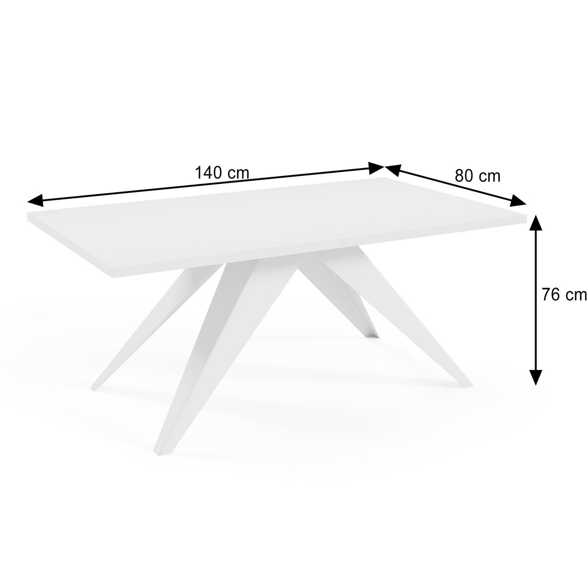 ESSTISCH Vivo, Rechteckiger Tisch mit Ausziehfunktion, 140-240x80 cm, Kaschmir+eiche Halifax - Kaschmir/Eichefarben, Metall (140/80/76cm) - Beautysofa