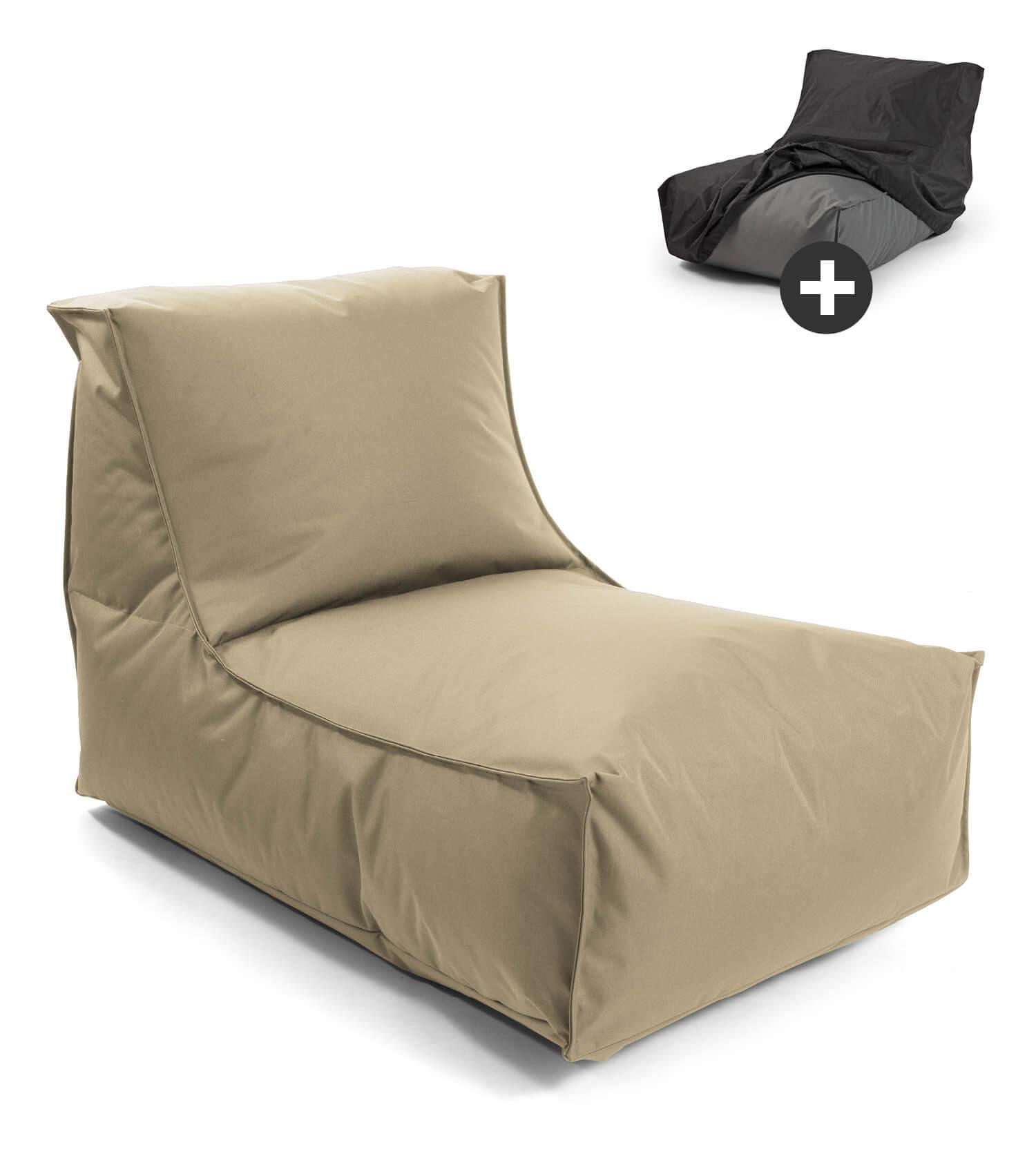 OUTDOOR SITZSACK mit Schutzhülle Der Sundowner - Cappuccino, Textil (60/65/95cm) - Mokebo