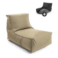 OUTDOOR SITZSACK mit Schutzhülle Der Sundowner - Cappuccino, Textil (60/65/95cm) - Mokebo