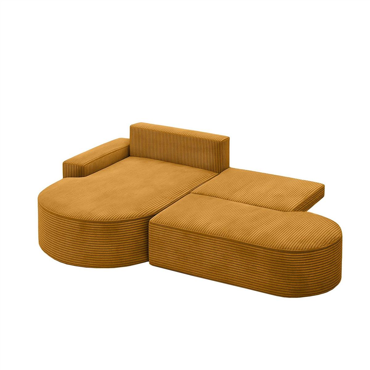 ECKSOFA Venedig Mit Schlaffunktion - Gelb, Holzwerkstoff/Textil (278/179cm) - Fun Möbel