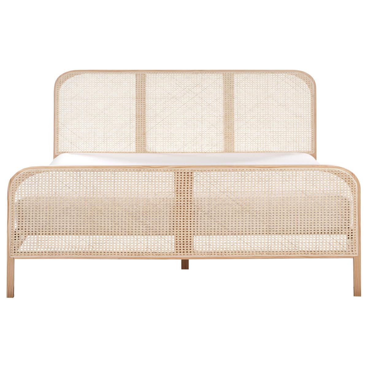 BETT mit Lattenrost 180/200 cm Kiefernholz Hellbraun Gonfaron - Hellbraun, Holz (180/200cm) - Beliani