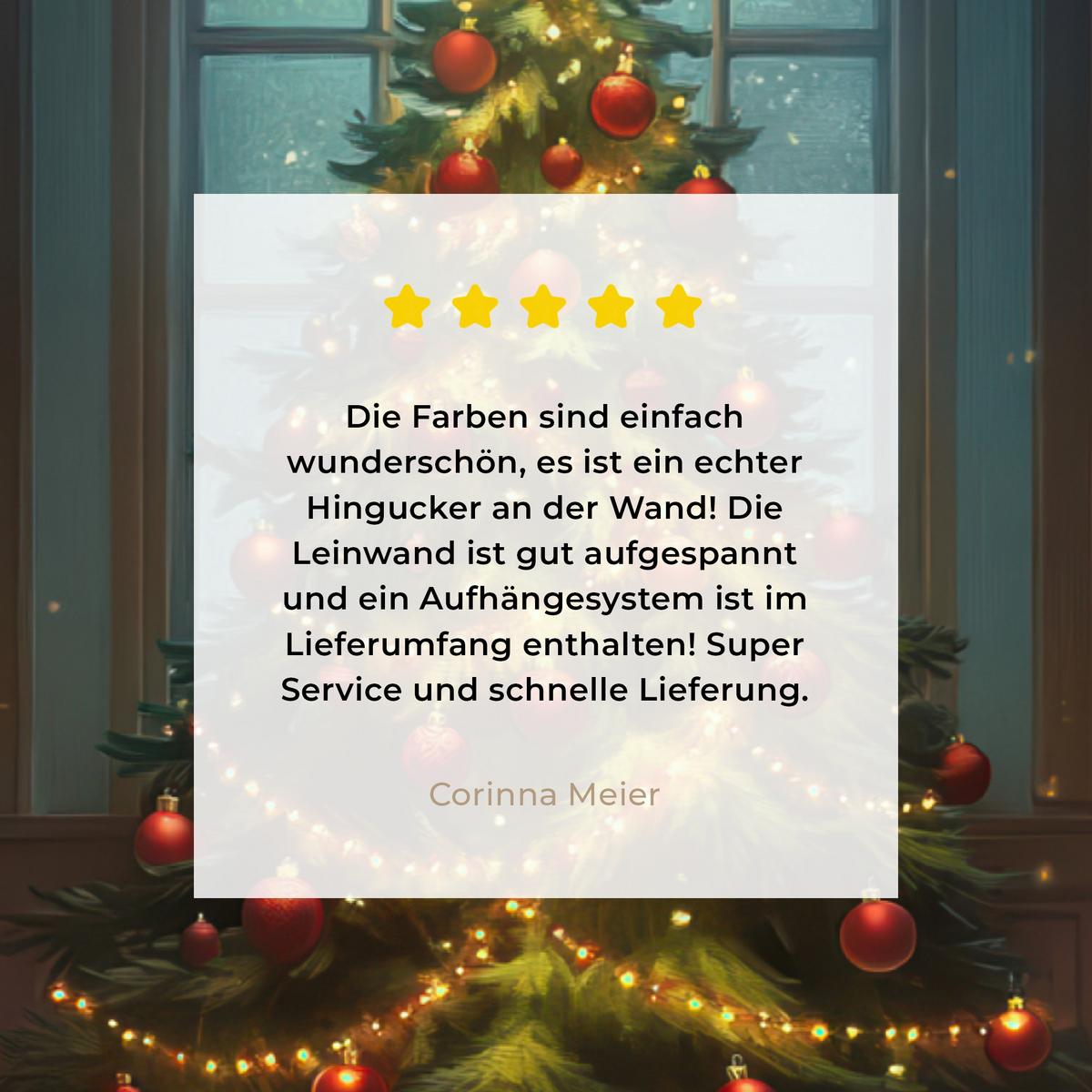 LEINWANDBILD Weihnachtsbaum - Geschenk - Winter Wandbilder 80x60 cm - Grün, Textil (80/60cm) - MuchoWow