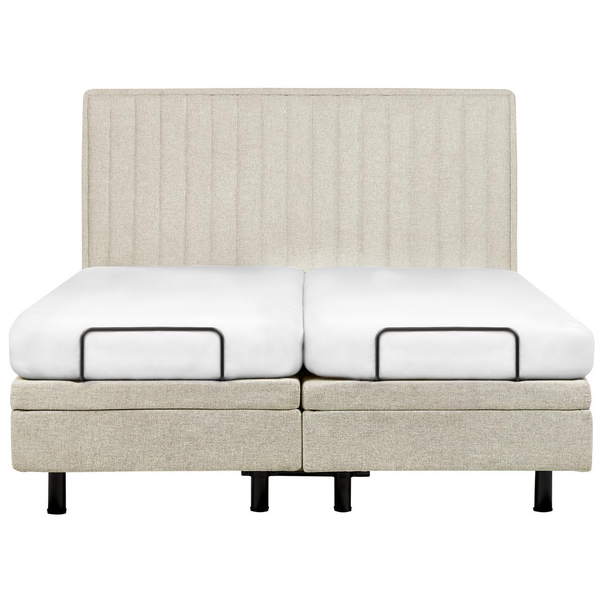 BETT 160/200 cm Beige Duke II - Beige/Schwarz, Textil (160/200cm) - Beliani