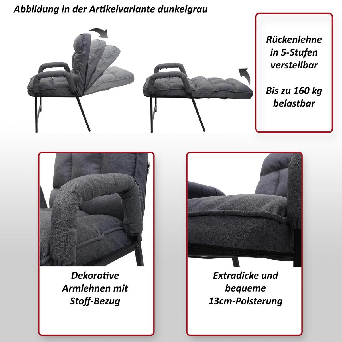 ESSZIMMERSTUHL Grau - Dunkelgrau/Grau, Textil (57/96/111cm) - MCW