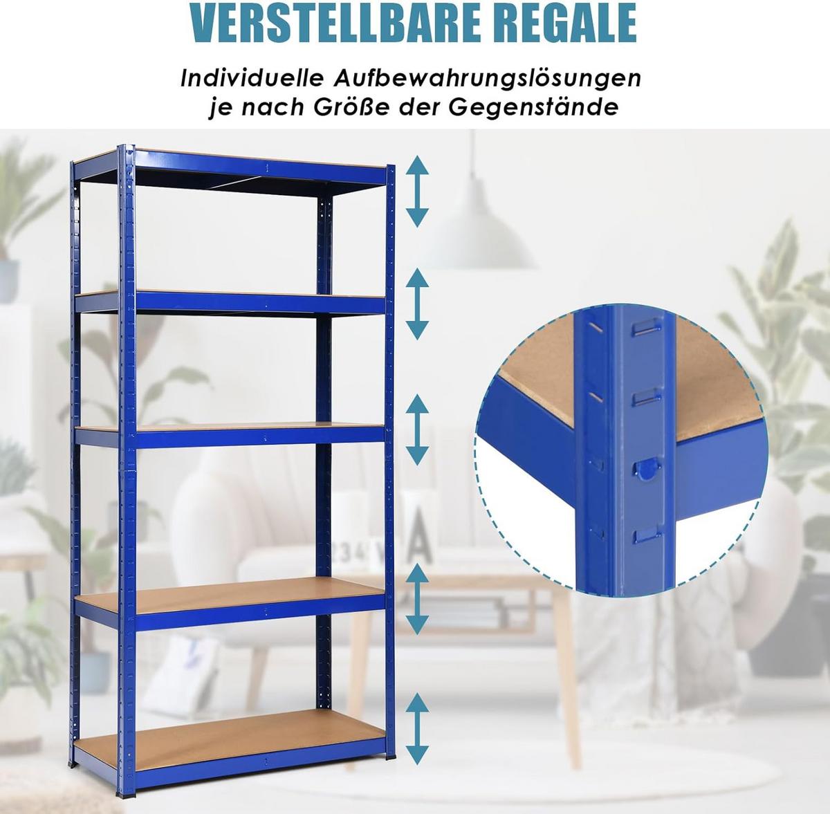 LAGERRGAL Blau - Blau, Holz (90/180/40cm) - COSTWAY