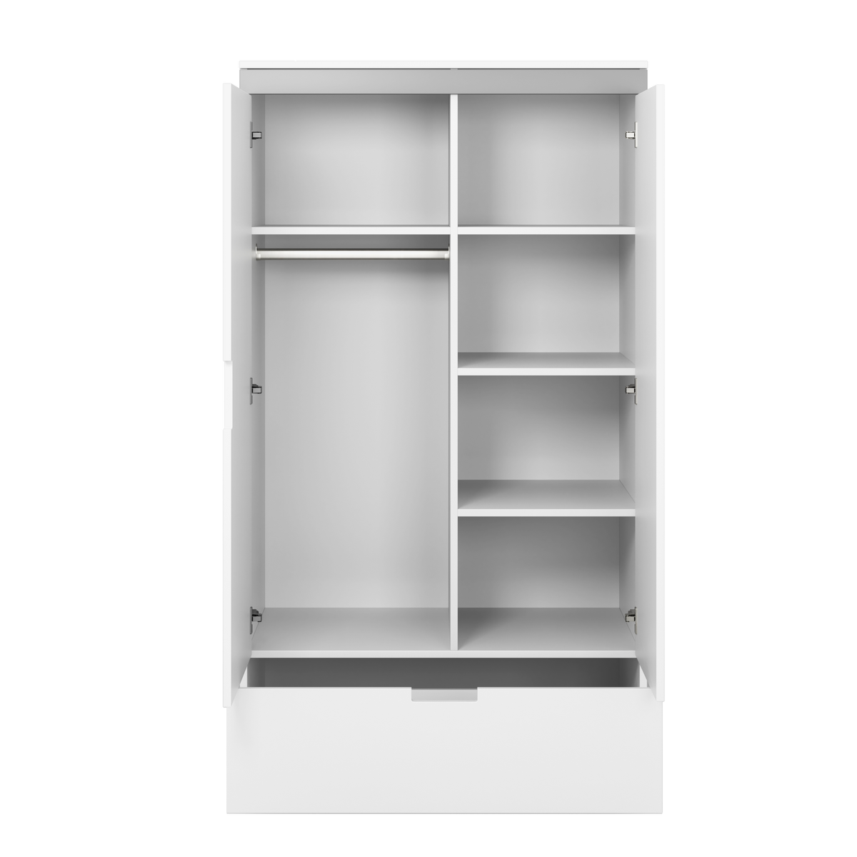 KINDERKLEIDERSCHRANK Kubi - Weiß, Holzwerkstoff (57/182/100cm) - RAUMHIRSCH FURNITURE