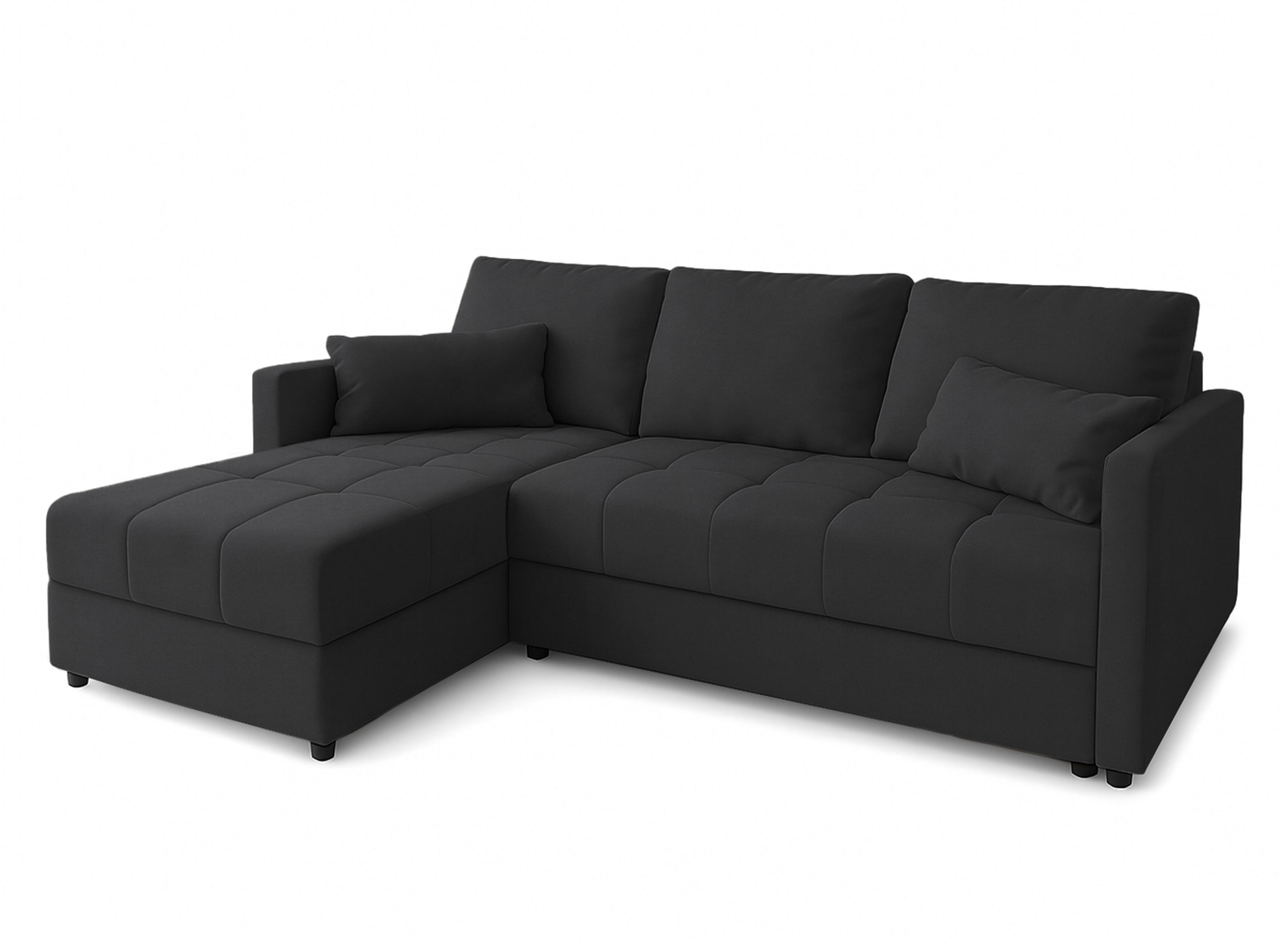 ECKSOFA L Form Dolceo Nachtschwarz 226/140/78 cm – Schlaffunktion Universell Links Rechts - Wengefarben/Schwarz, Kunststoff/Textil (140/226cm) - AX Living