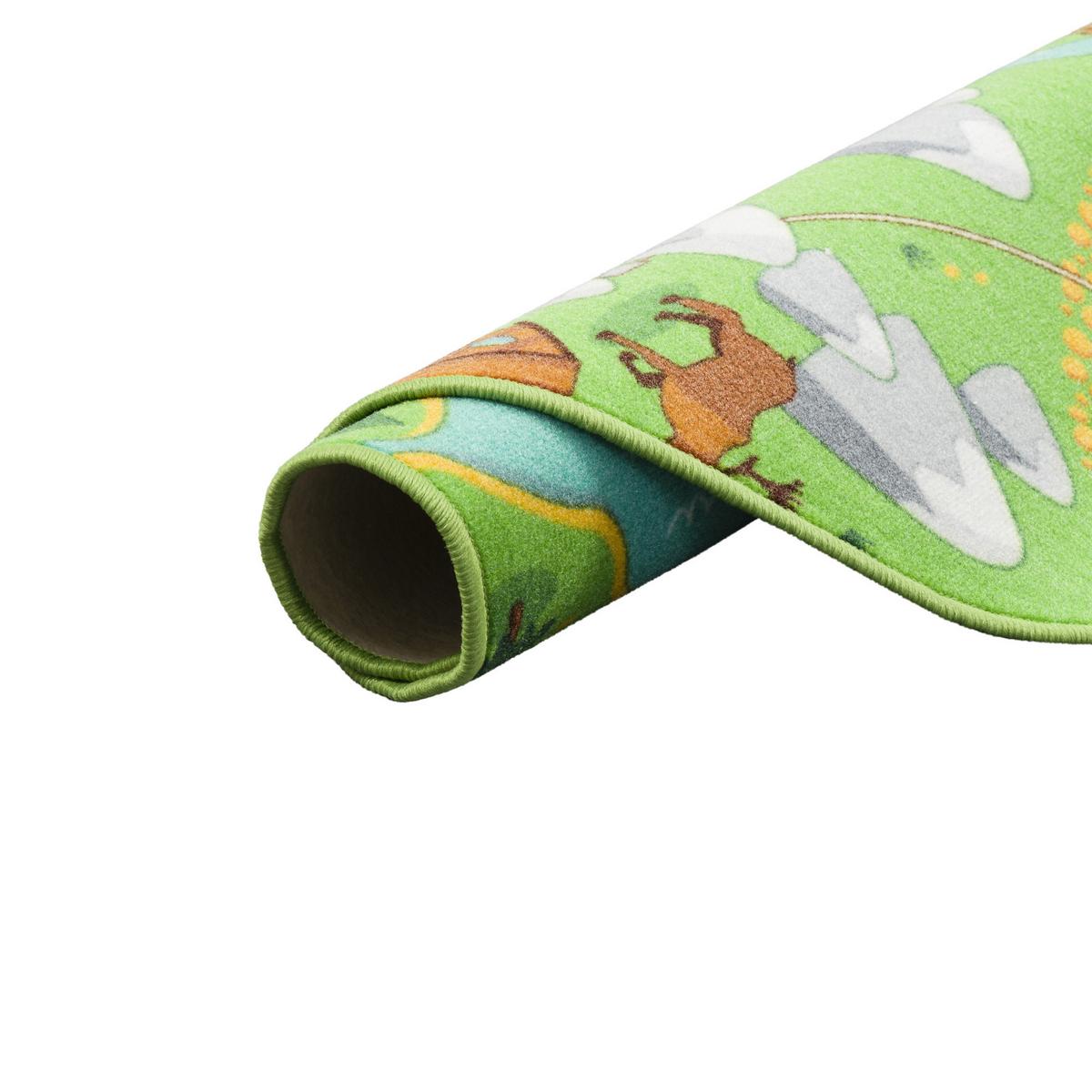 KINDER SPIEL TEPPICH CAMPINGPLATZ RUND - Grün, Textil (160/160cm) - Snapstyle
