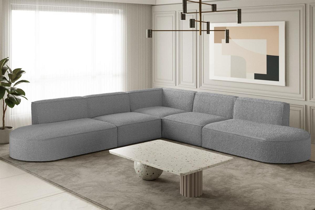 ECKSOFA Universal Palma Ascot Bukla - Taupe, Holzwerkstoff/Textil (276/276cm) - Fun Möbel